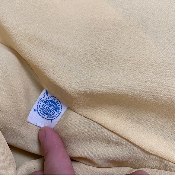 Vintage I.MAGININ peacoat long winter coat chartreuse yellow tweed - Picture 11 of 14